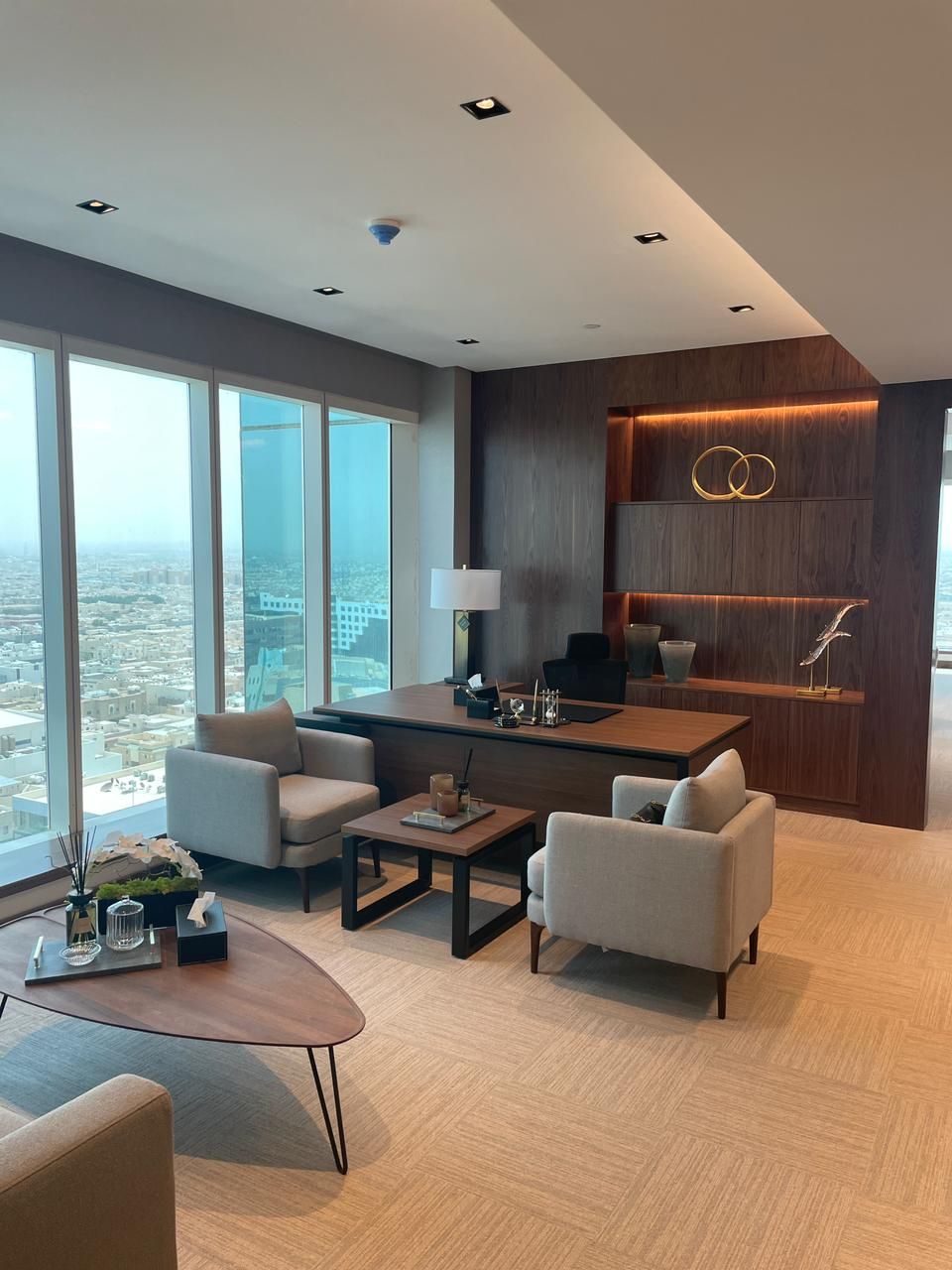 Executive office with city view